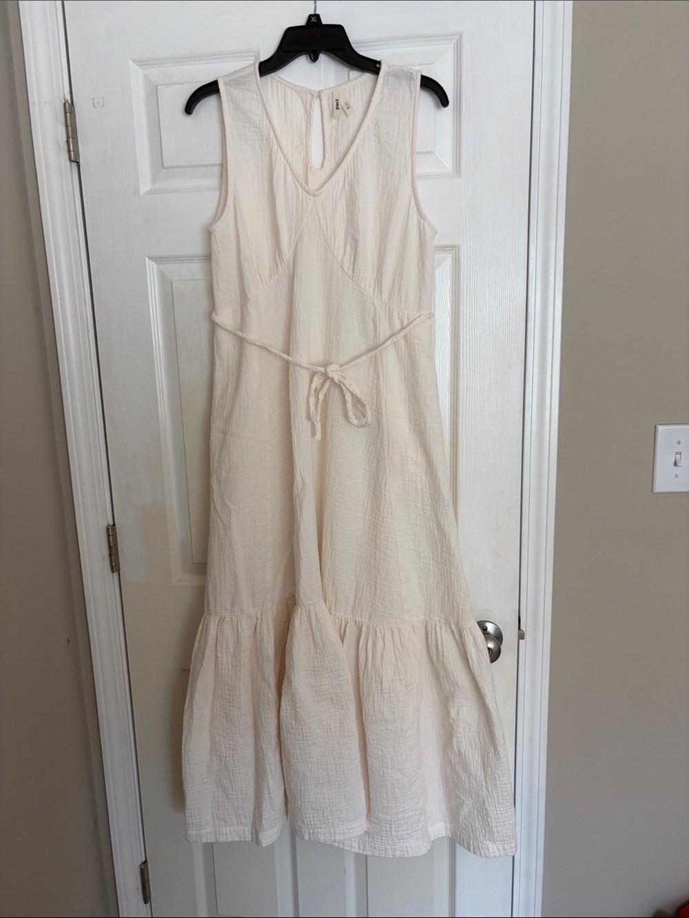 Pact Cream organic coastal double gauze beach to brunch maxi dress size medium